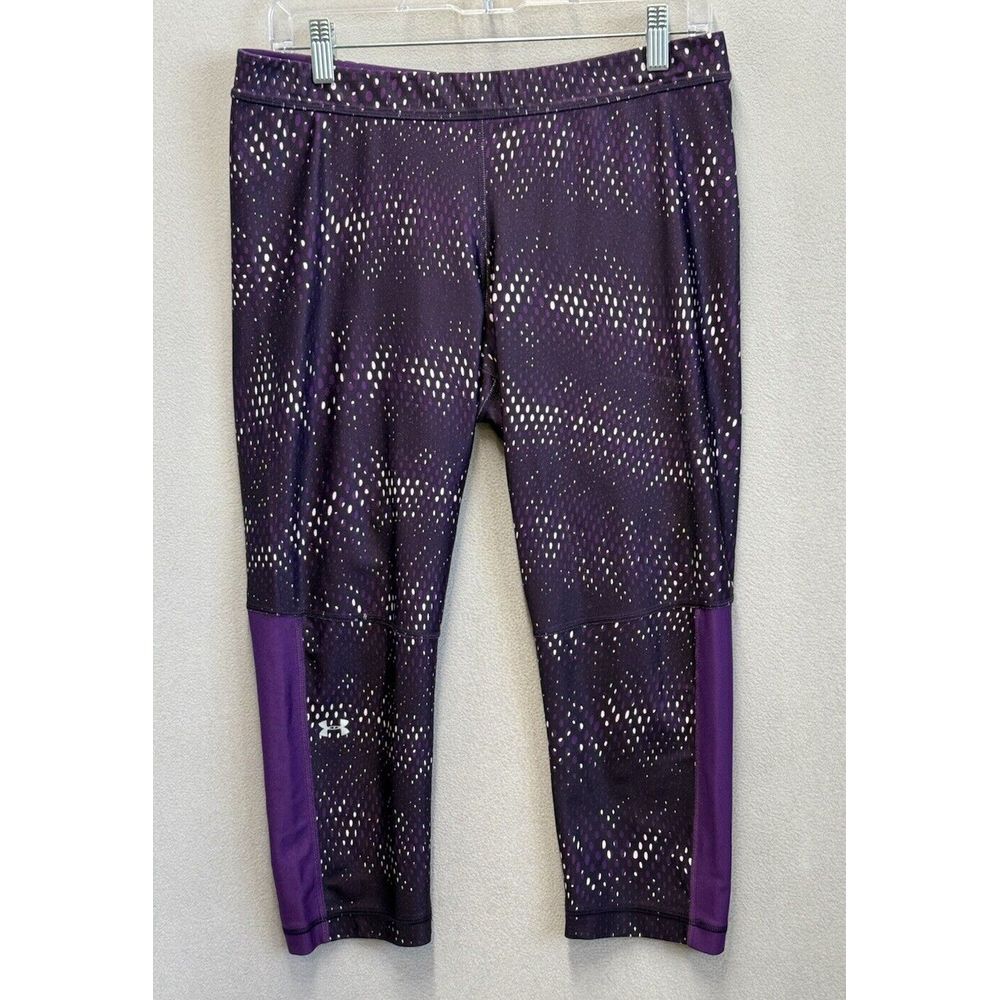 Under Armour Women's Sz XL Purple Heat Gear Compression Crop Leggings